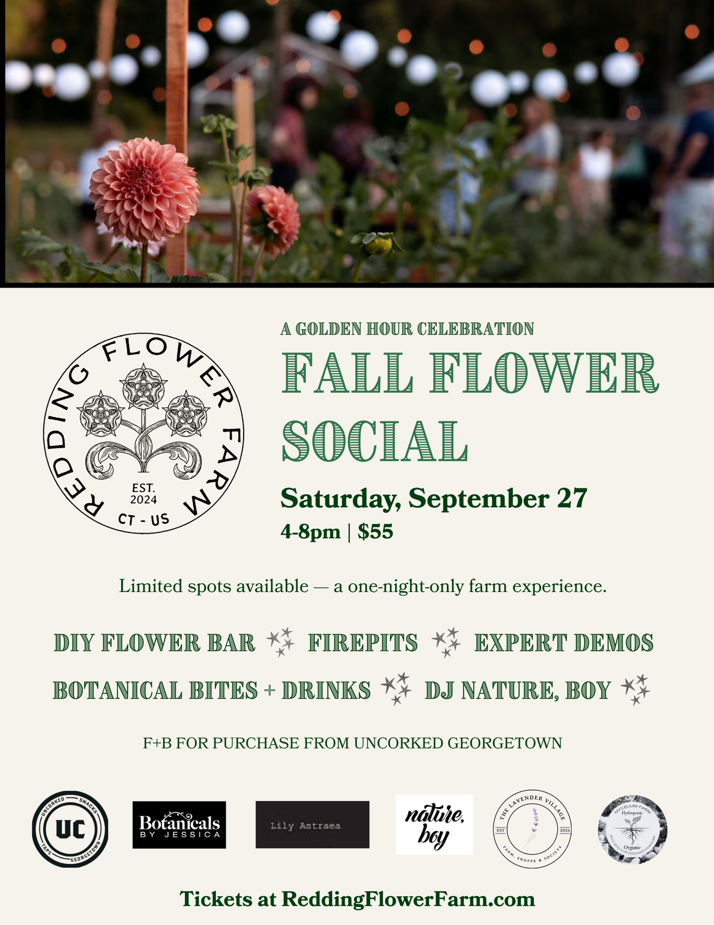 FALLL FLOWER SOCIAL at REDDING FLOWER FARM